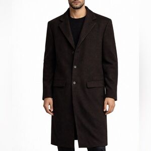 Valentino 94% Alpaca Classic Winter Coat Size 54R Dark Brown Chocolate Vintage